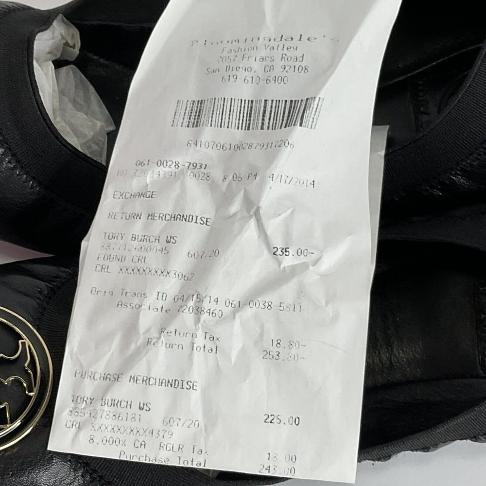 Tory Burch Shoes Womens Size 7.5 Black Caroline Mestico Slipper Soft Calf Flat - Picture 13 of 16